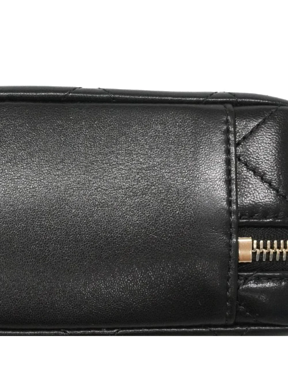 Chanel Vanity Bag Quilted Lambskin Black Gold 2-Way Bag